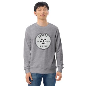 Eco-Friendly Unisex Organic Sweatshirt with Jersey Devil Emblem